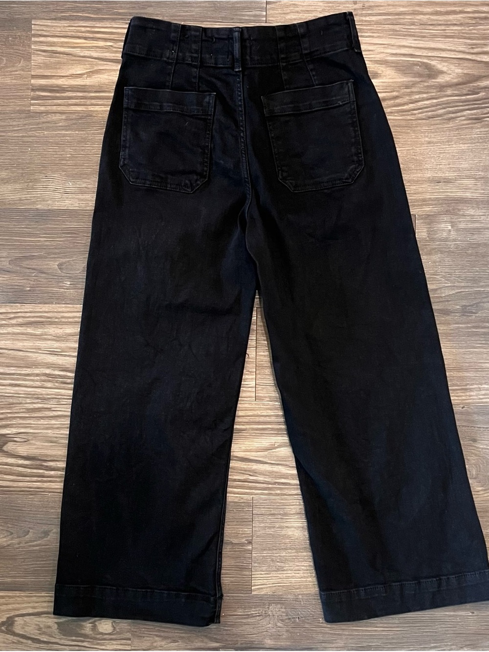 Maeve by Anthropologie The Colette High-Rise Wide-Leg Ankle Pants Black 28 - Picture 6 of 11